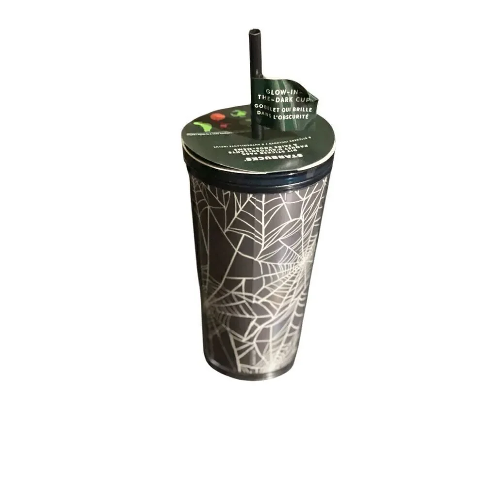 Starbucks 2021 NWT Halloween Spider Web Glow in the Dark 16oz Tumbler